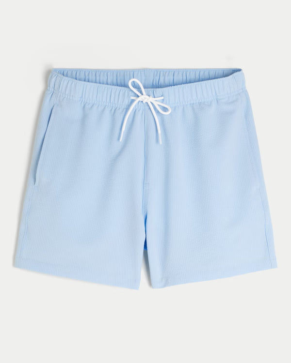 Hollister - Mid-Thigh Seersucker Swim Trunks
