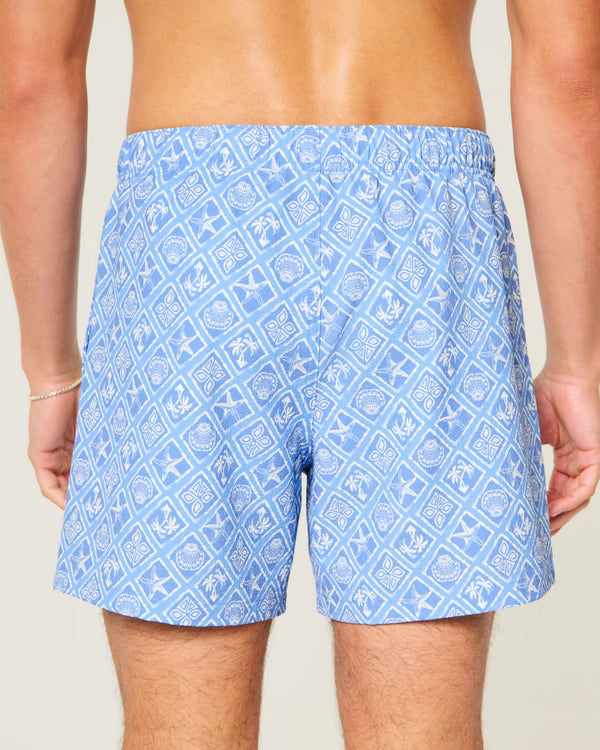 Hollister - Mid-Thigh Seersucker Swim Trunks IMMEDIATE
