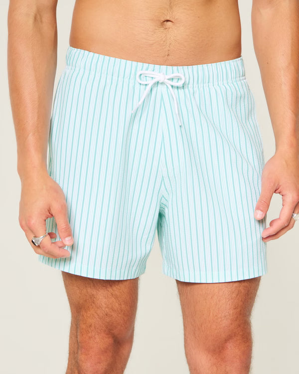 Hollister - Mid-Thigh Seersucker Swim Trunks