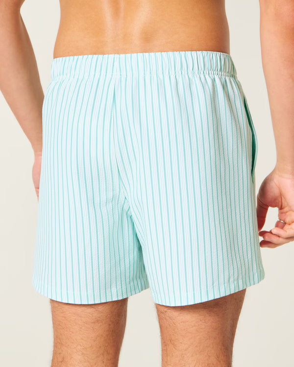 Hollister - Mid-Thigh Seersucker Swim Trunks