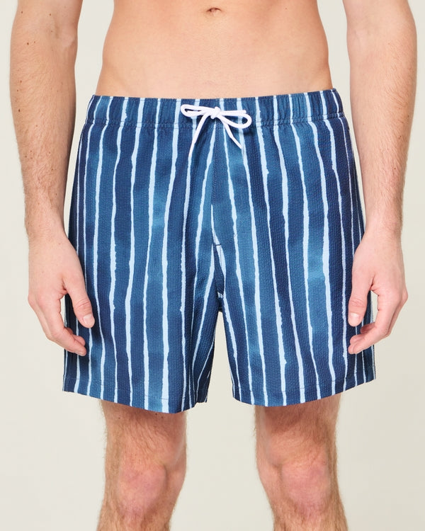 Hollister - Mid-Thigh Seersucker Volley Swim Trunks