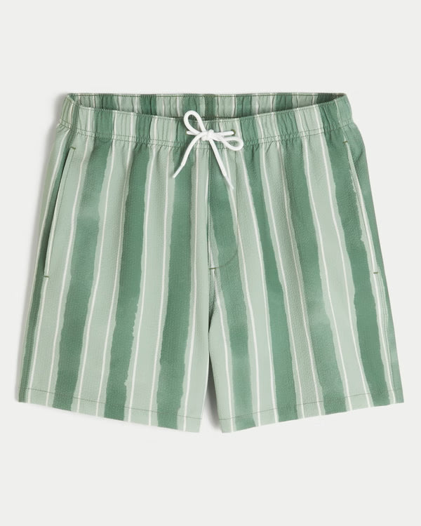 Hollister - Mid-Thigh Seersucker Swim Trunks