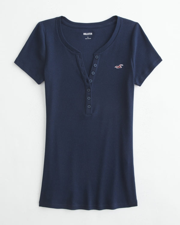 Hollister - Short-Sleeve Icon Henley