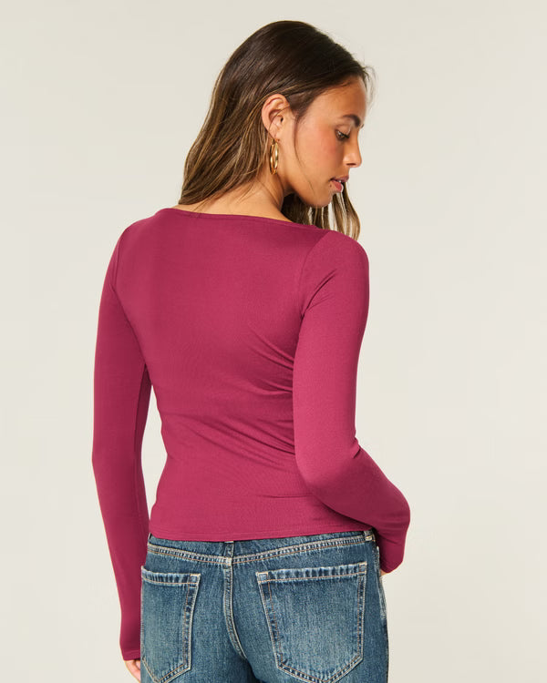 Hollister - Soft Stretch Seamless Fabric Slash-Neck Top