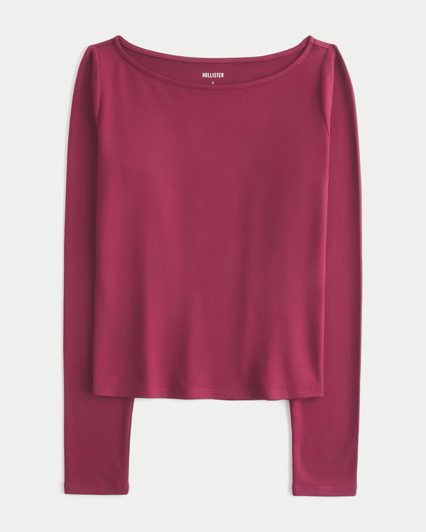 Hollister - Soft Stretch Seamless Fabric Slash-Neck Top