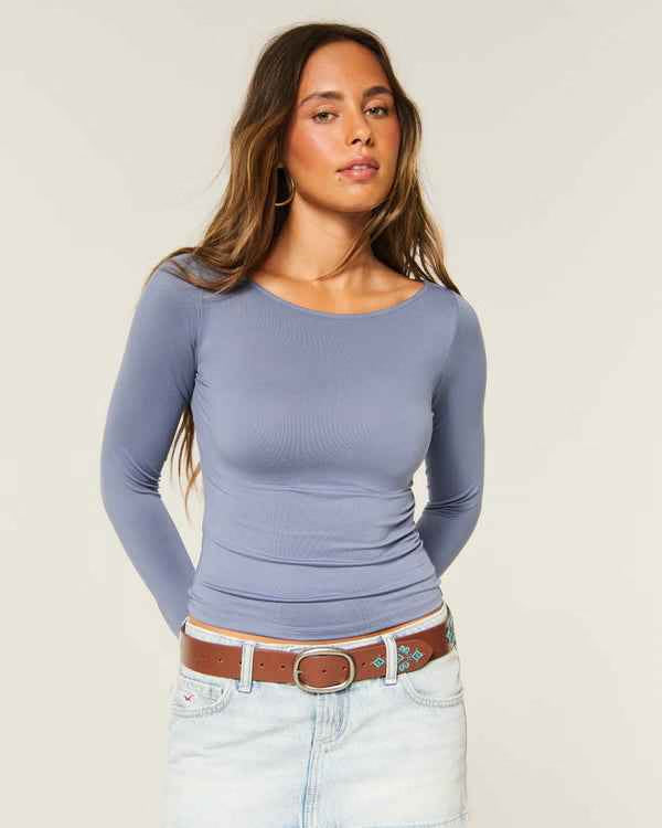 Hollister - Soft Stretch Seamless Fabric Slash-Neck Top