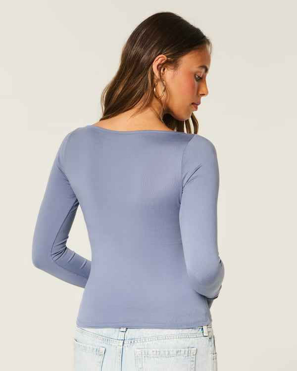 Hollister - Soft Stretch Seamless Fabric Slash-Neck Top