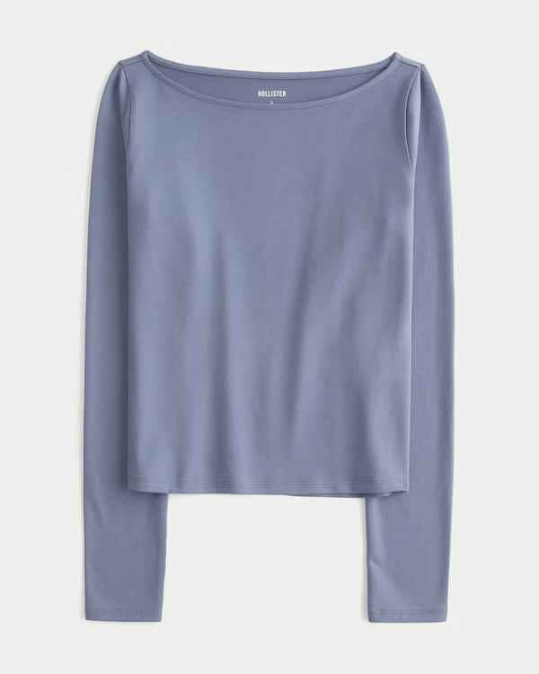 Hollister - Soft Stretch Seamless Fabric Slash-Neck Top