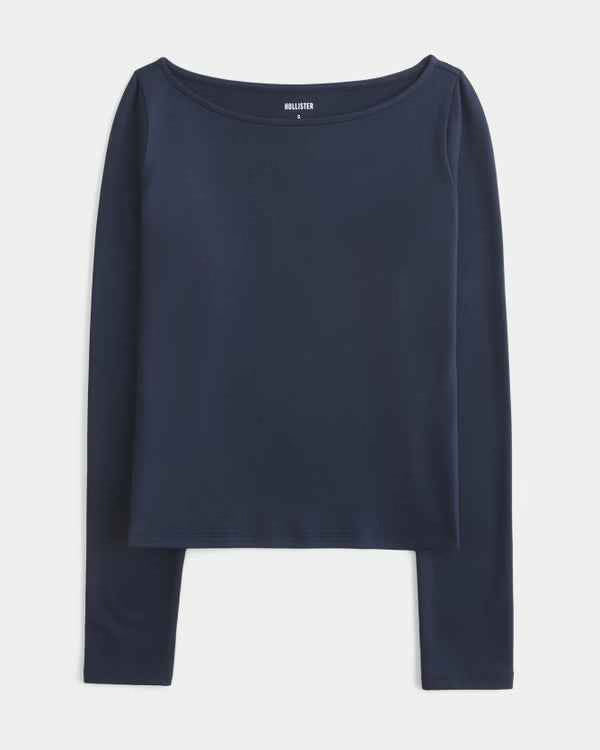 Hollister - Soft Stretch Seamless Fabric Slash-Neck Top