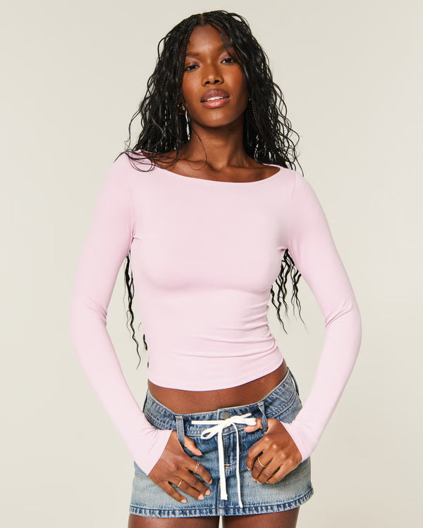 Hollister - Soft Stretch Seamless Fabric Slash-Neck Top