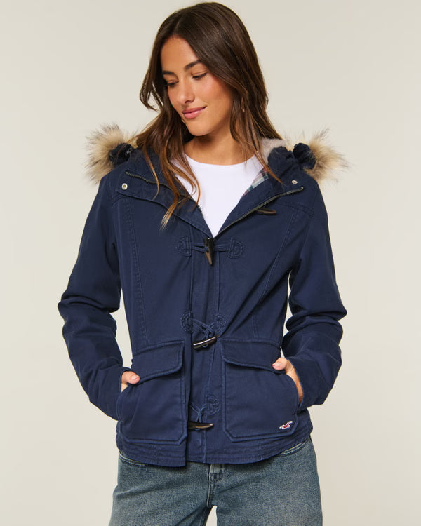 Hollister - Faux Fur-Lined Toggle Jacket