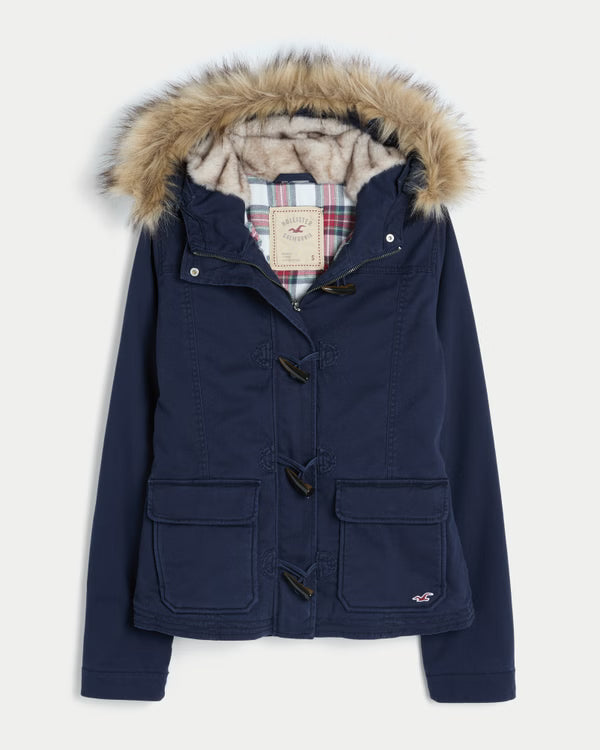 Hollister - Faux Fur-Lined Toggle Jacket