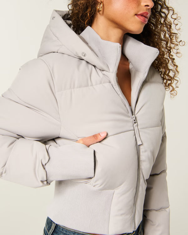 Hollister - Hollister Peyton Faux Fur Trim Puffer Jacket
