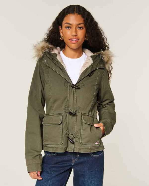 Hollister - Faux Fur-Lined Toggle Jacket