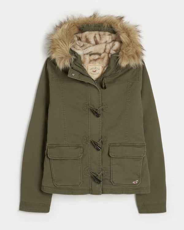 Hollister - Faux Fur-Lined Toggle Jacket