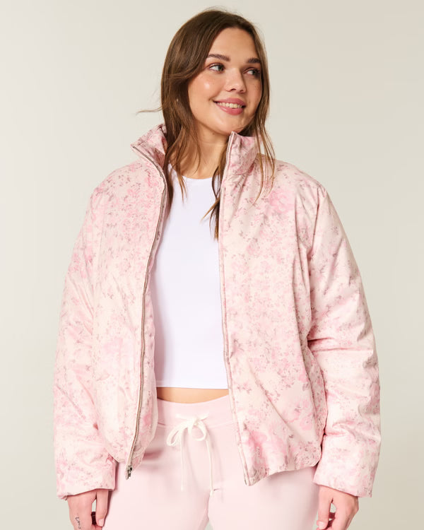 Hollister - Zip-Up Pattern Puffer Jacket