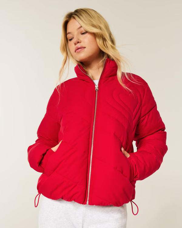 Hollister - Zip-Up Pattern Puffer Jacket