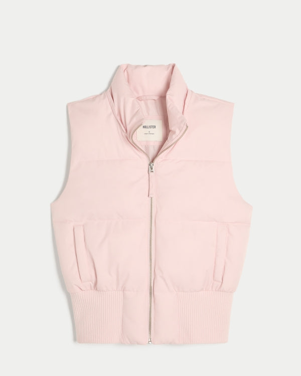 Hollister - Faux Fur Trim Hooded Y2K Vest