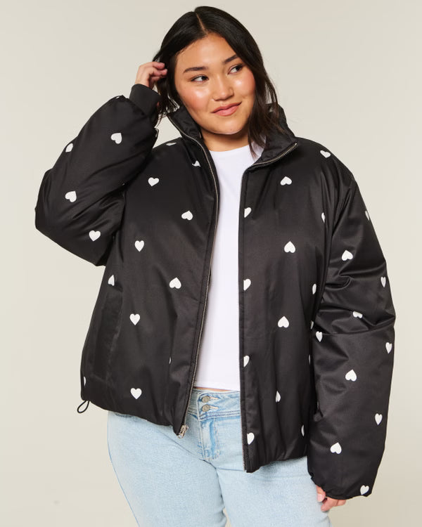 Hollister - Zip-Up Pattern Puffer Jacket
