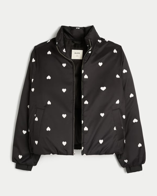 Hollister - Zip-Up Pattern Puffer Jacket