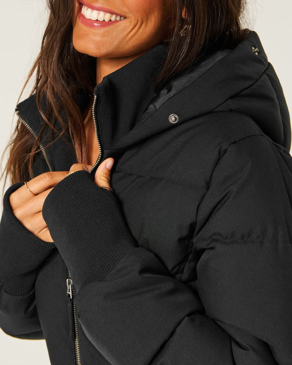Hollister - Hollister Peyton Faux Fur Trim Puffer Jacket