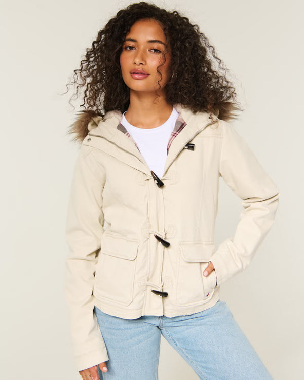 Hollister - Faux Fur-Lined Toggle Jacket