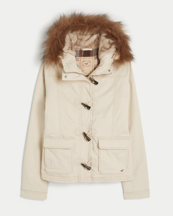 Hollister - Faux Fur-Lined Toggle Jacket