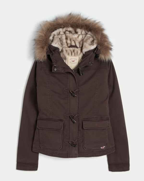Hollister - Faux Fur-Lined Toggle Jacket