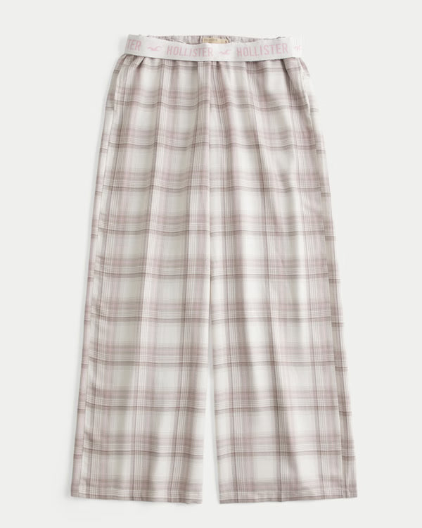 Hollister - Low-Rise Logo Waist Flannel Pants