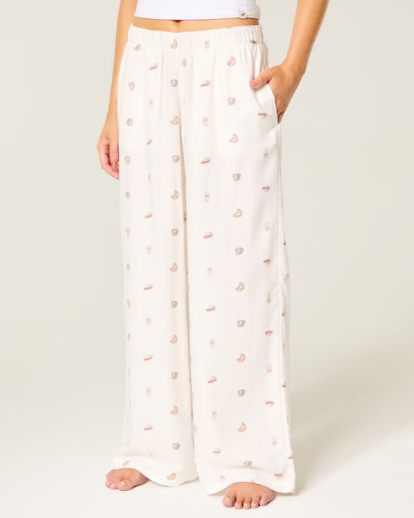 Hollister - Low-Rise Logo Waist Flannel Pants