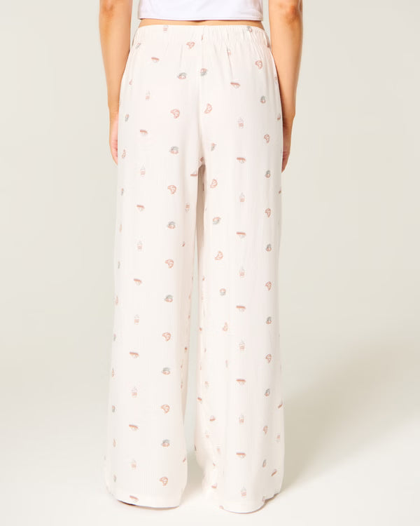 Hollister - Low-Rise Logo Waist Flannel Pants