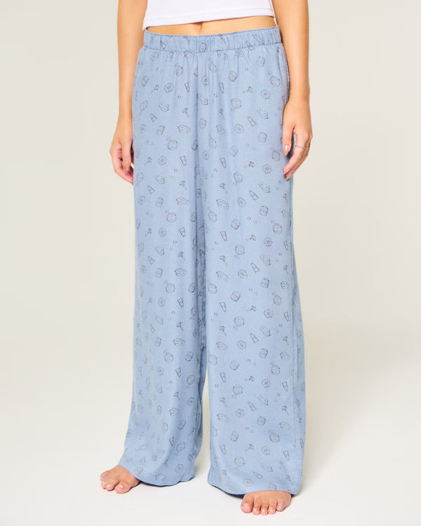 Hollister - Low-Rise Logo Waist Flannel Pants