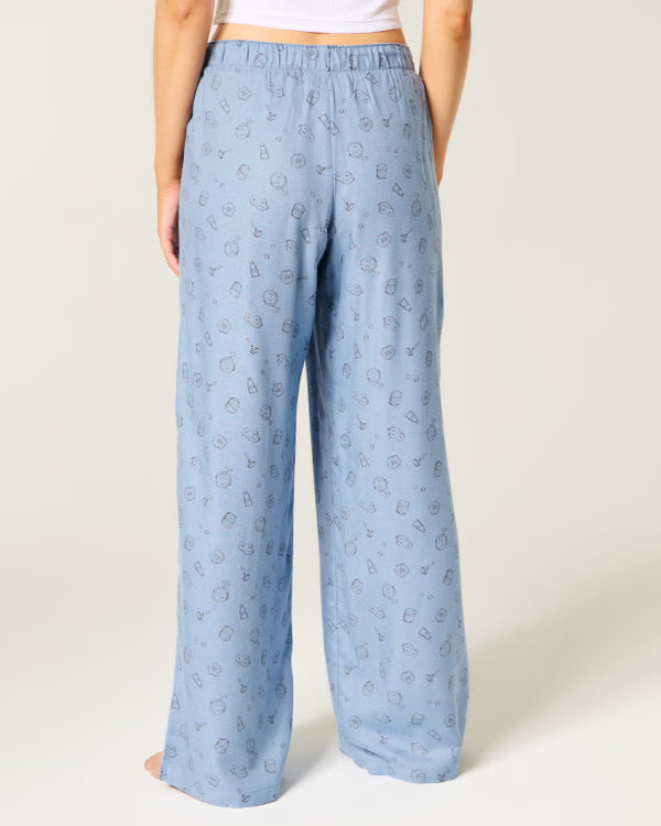 Hollister - Low-Rise Logo Waist Flannel Pants