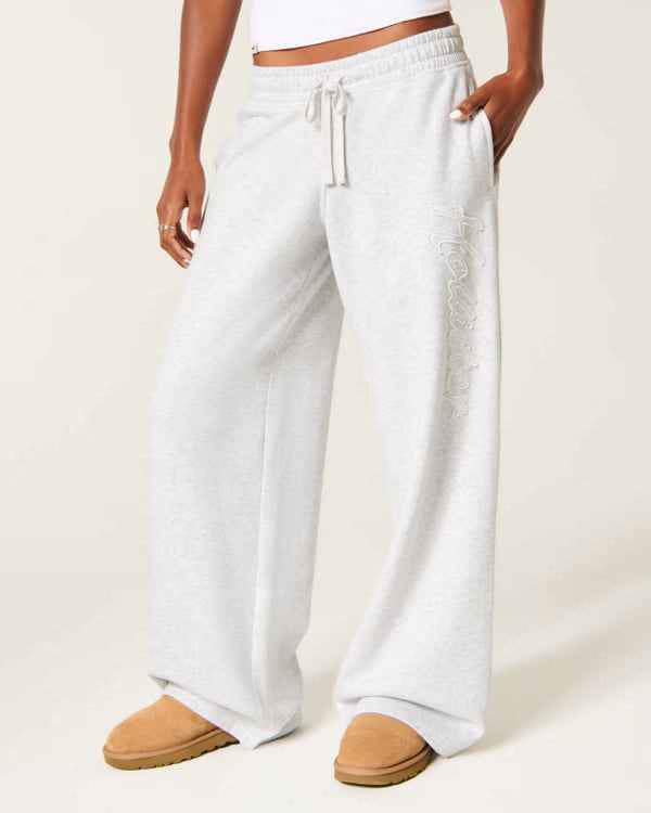 Hollister - Low-Rise Logo Graphic Baggy Sweatpants