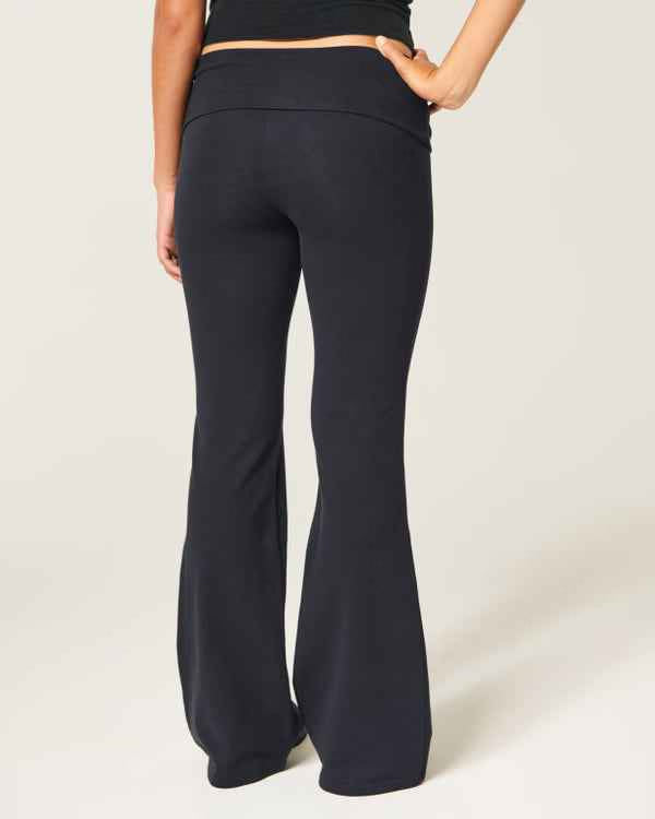 Hollister - Knit Foldover Waist Logo Flare Pants