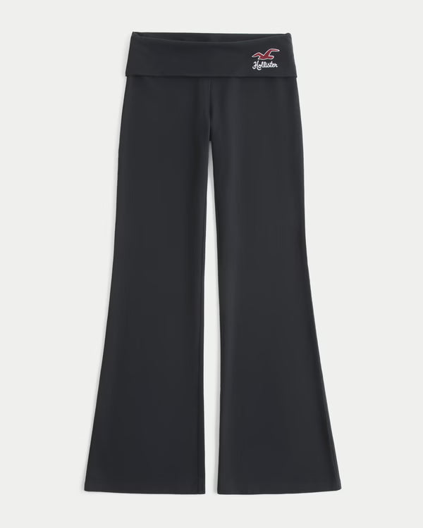 Hollister - Knit Foldover Waist Logo Flare Pants