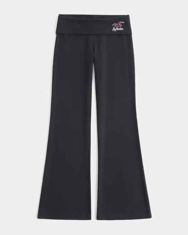 Hollister - Knit Foldover Waist Logo Flare Pants
