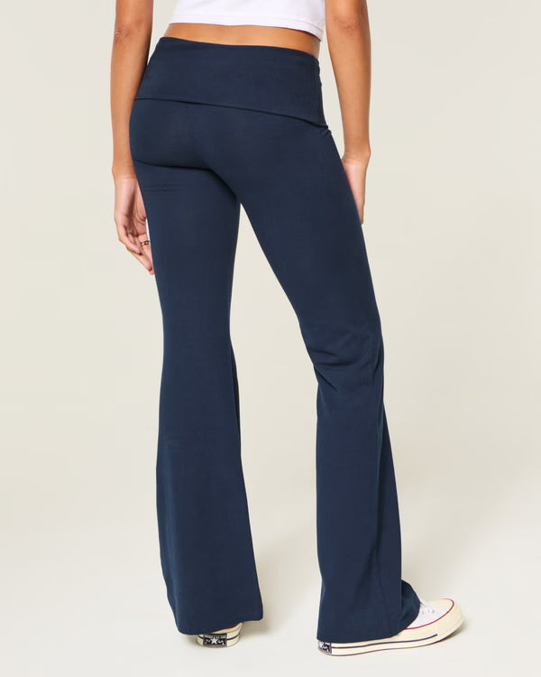 Hollister - Knit Foldover Waist Logo Flare Pants