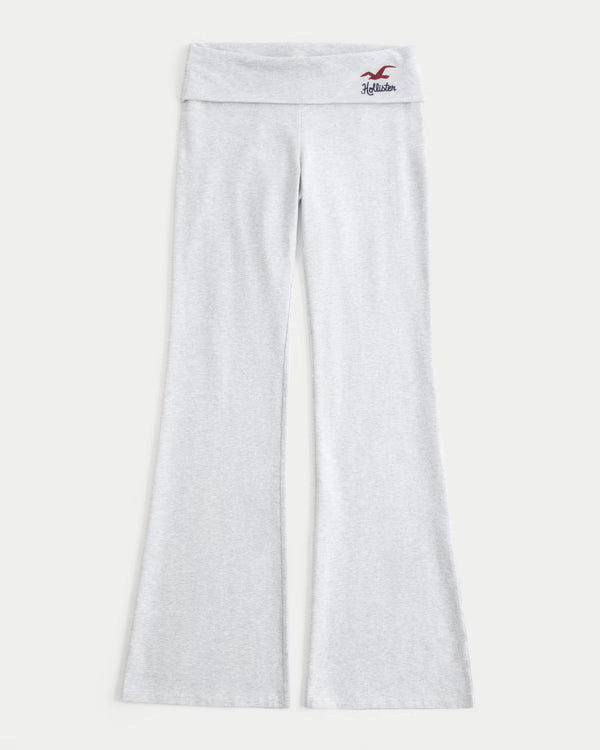 Hollister - Knit Foldover Waist Logo Flare Pants