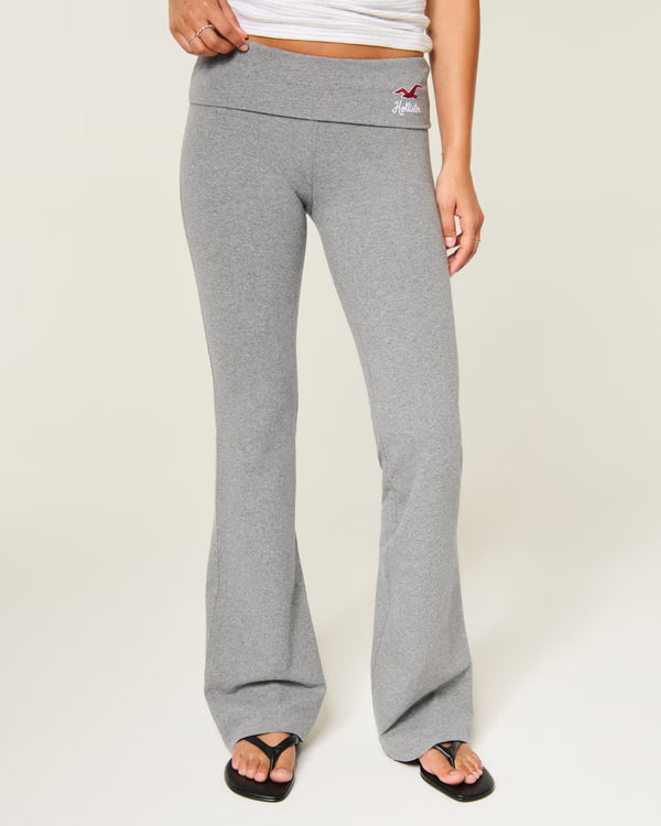 Hollister - Knit Foldover Waist Logo Flare Pants