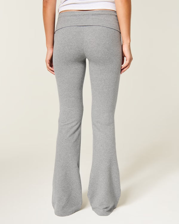 Hollister - Knit Foldover Waist Logo Flare Pants