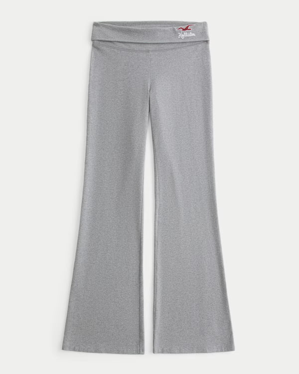 Hollister - Knit Foldover Waist Logo Flare Pants