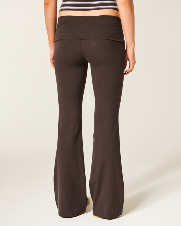 Hollister - Knit Foldover Waist Logo Flare Pants