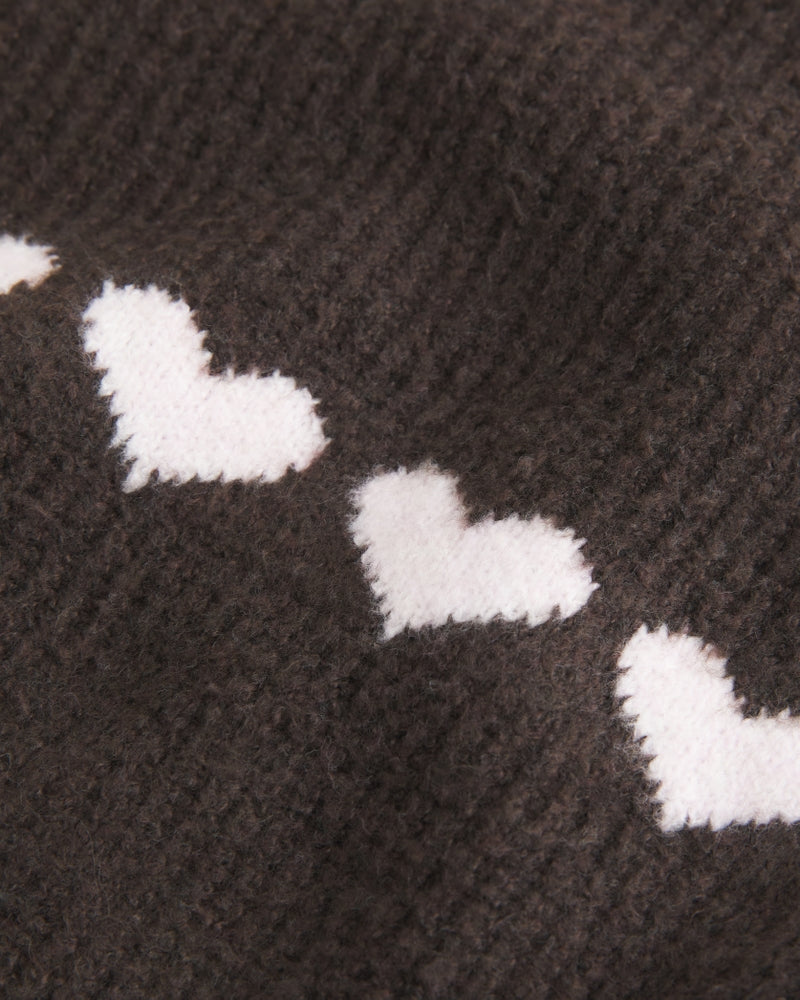Hollister - Oversized Heart Pattern Crew Sweater