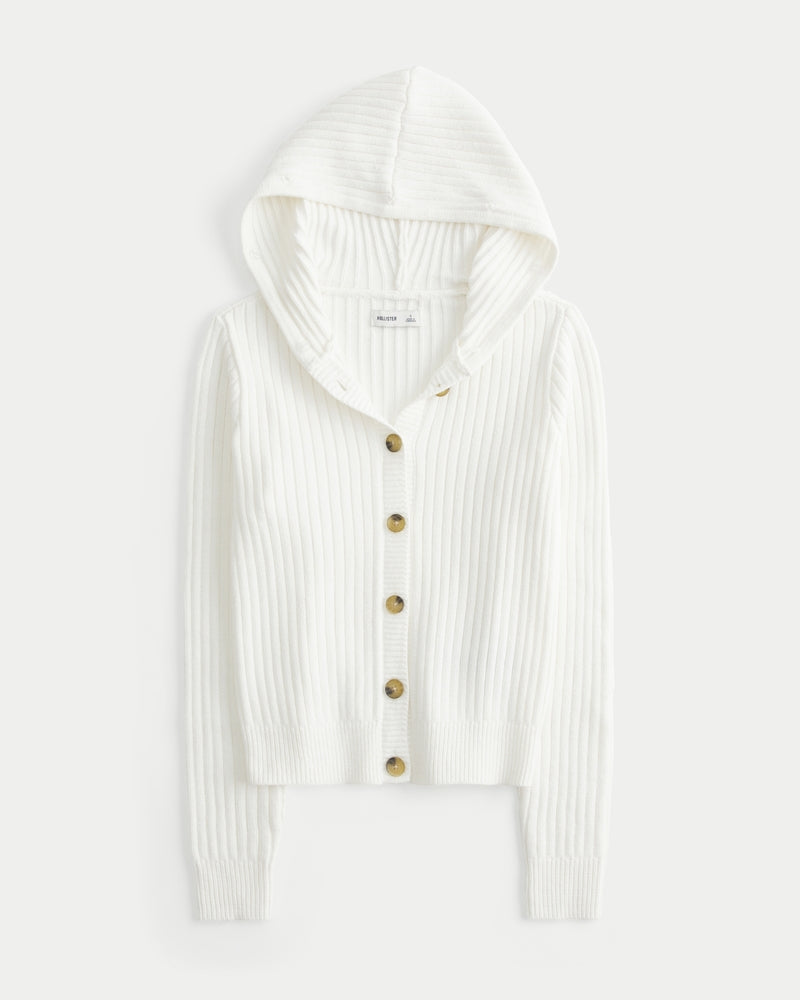 Hollister - Hooded Faux Fur Trim Cardigan