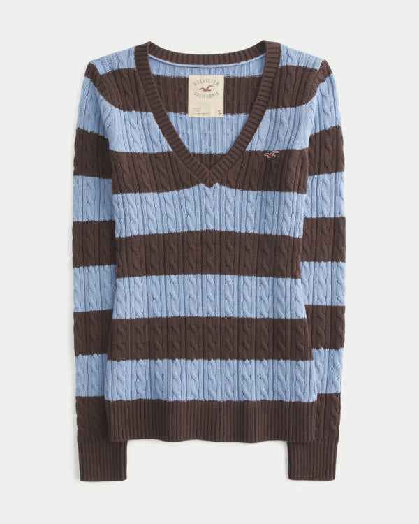 Hollister - Ivy Cable-Knit V-Neck Sweater