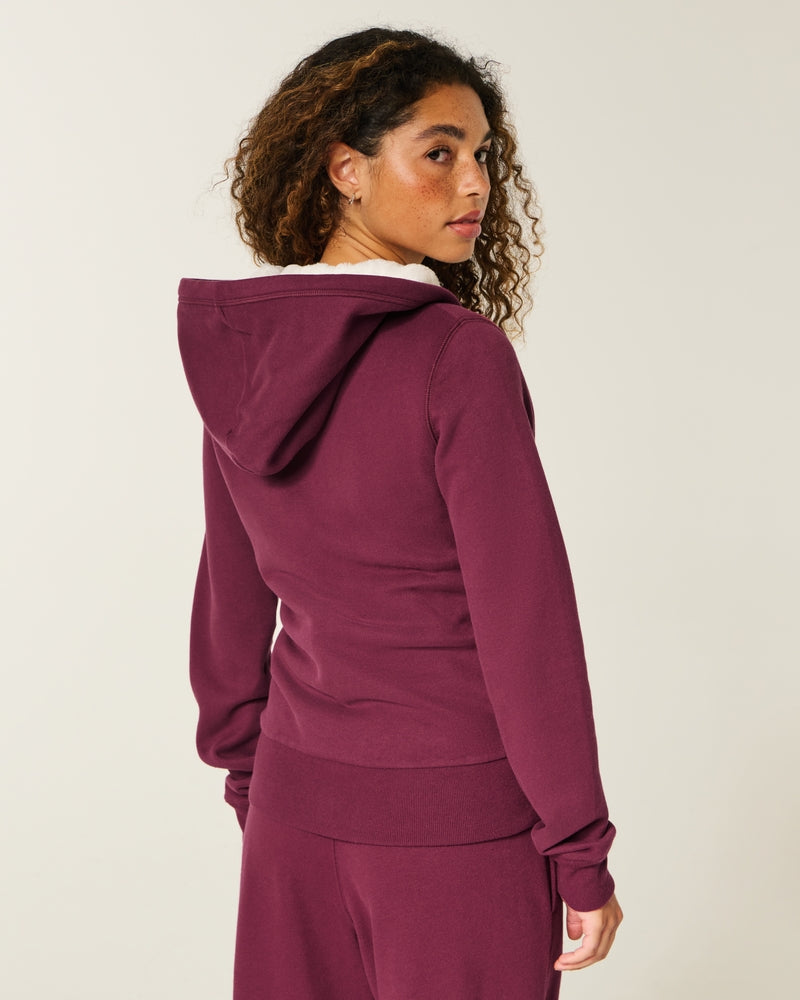 Hollister - Faux Fur-Lined Zip-Up Hoodie