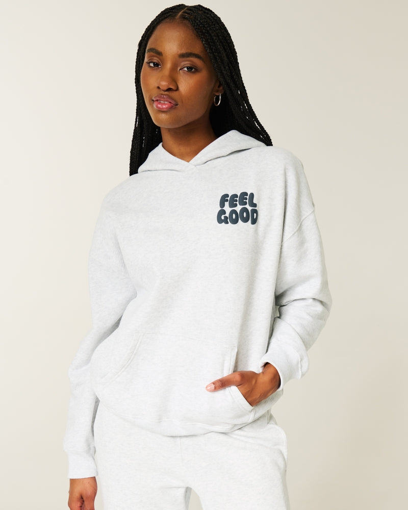 Hollister - Feel Good Oversized Logo Graphic Hoodie