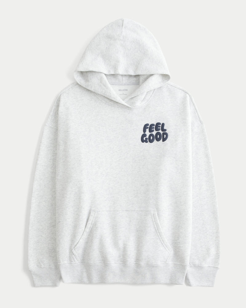 Hollister - Feel Good Oversized Logo Graphic Hoodie