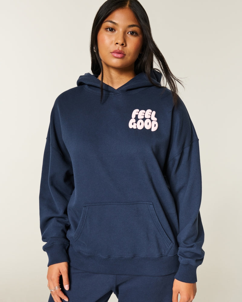 Hollister - Feel Good Oversized Logo Graphic Hoodie
